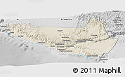 Shaded Relief Panoramic Map of Islay, desaturated
