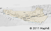 Shaded Relief Panoramic Map of Islay, lighten, desaturated