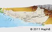 Shaded Relief Panoramic Map of Islay, physical outside