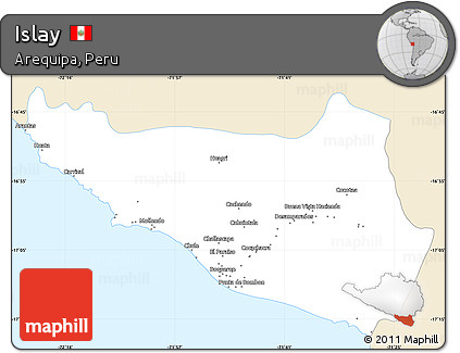 Classic Style Simple Map of Islay, single color outside