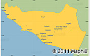 Savanna Style Simple Map of Islay, single color outside