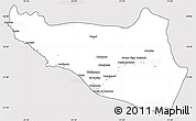 Silver Style Simple Map of Islay, cropped outside