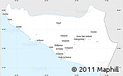 Silver Style Simple Map of Islay, single color outside