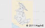 Classic Style 3D Map of Ayacucho, single color outside