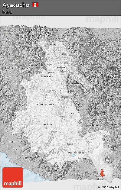 Gray 3D Map of Ayacucho