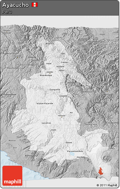 Gray 3D Map of Ayacucho