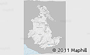 Gray 3D Map of Ayacucho, single color outside
