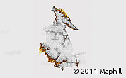 Physical 3D Map of Ayacucho, cropped outside