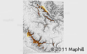 Physical 3D Map of Ayacucho, lighten, desaturated