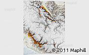 Physical 3D Map of Ayacucho, lighten, semi-desaturated