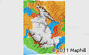 Physical 3D Map of Ayacucho, political outside