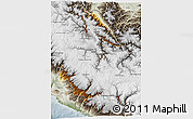 Physical 3D Map of Ayacucho, semi-desaturated