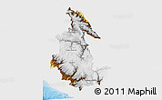 Physical 3D Map of Ayacucho, single color outside