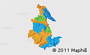 Political 3D Map of Ayacucho, cropped outside