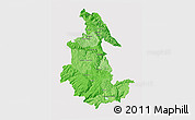 Political Shades 3D Map of Ayacucho, cropped outside