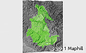 Political Shades 3D Map of Ayacucho, darken, desaturated