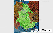 Political Shades 3D Map of Ayacucho, darken