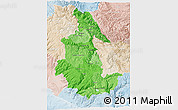 Political Shades 3D Map of Ayacucho, lighten