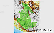 Political Shades 3D Map of Ayacucho, physical outside