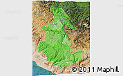 Political Shades 3D Map of Ayacucho, satellite outside