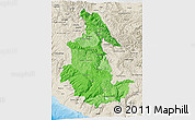 Political Shades 3D Map of Ayacucho, shaded relief outside
