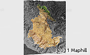 Satellite 3D Map of Ayacucho, darken, desaturated