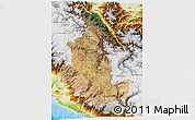 Satellite 3D Map of Ayacucho, physical outside