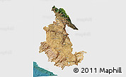 Satellite 3D Map of Ayacucho, single color outside