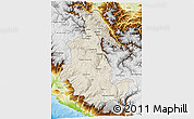 Shaded Relief 3D Map of Ayacucho, physical outside