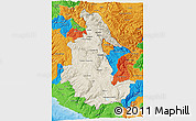 Shaded Relief 3D Map of Ayacucho, political outside