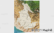 Shaded Relief 3D Map of Ayacucho, satellite outside
