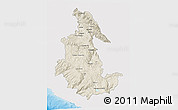 Shaded Relief 3D Map of Ayacucho, single color outside