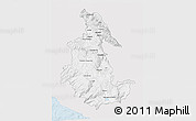 Silver Style 3D Map of Ayacucho, single color outside