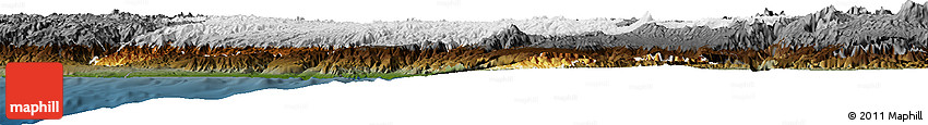 Physical Horizon Map of Ayacucho, darken