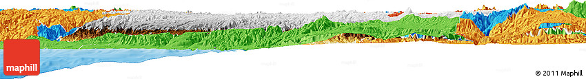 Physical Horizon Map of Ayacucho, political outside