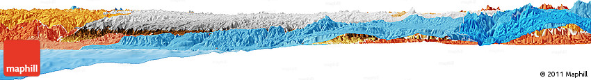 Physical Horizon Map of Ayacucho, political shades outside