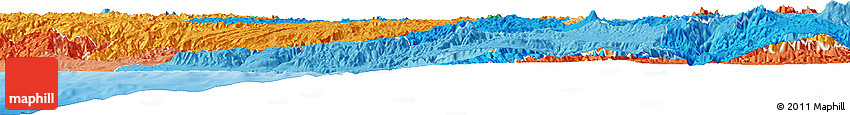 Political Horizon Map of Ayacucho, political shades outside