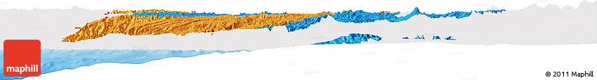 Political Horizon Map of Ayacucho, single color outside