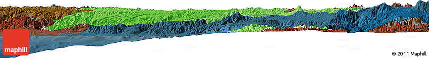 Political Shades Horizon Map of Ayacucho, darken
