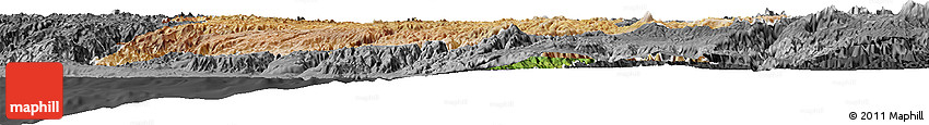 Satellite Horizon Map of Ayacucho, darken, desaturated
