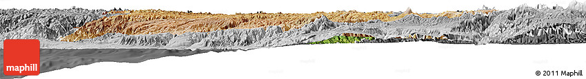 Satellite Horizon Map of Ayacucho, desaturated