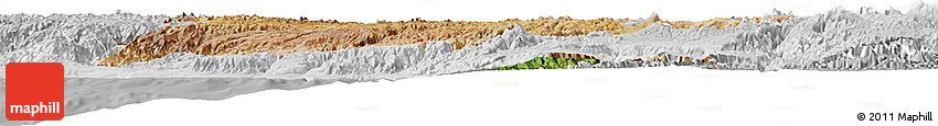 Satellite Horizon Map of Ayacucho, lighten, desaturated