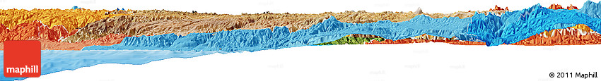 Satellite Horizon Map of Ayacucho, political shades outside