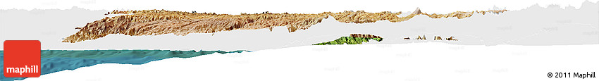 Satellite Horizon Map of Ayacucho, single color outside