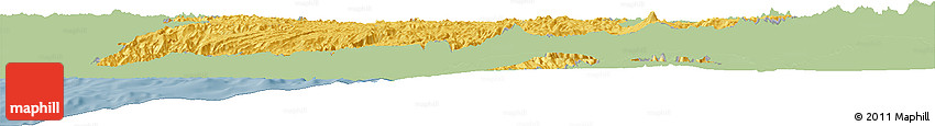 Savanna Style Horizon Map of Ayacucho, single color outside