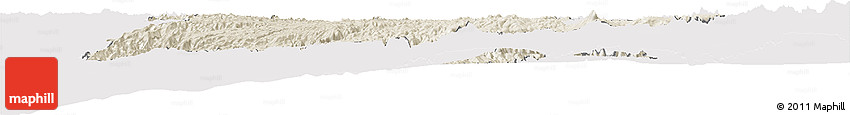 Shaded Relief Horizon Map of Ayacucho, cropped outside