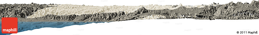 Shaded Relief Horizon Map of Ayacucho, darken