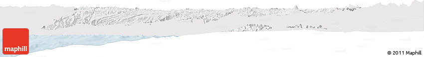 Silver Style Horizon Map of Ayacucho, single color outside