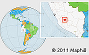 Political Location Map of Huamanga, highlighted country