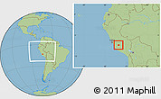 Savanna Style Location Map of Huamanga, within the entire country
